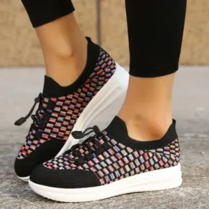 Demoshoes Women Fashion Fly Knit Breathable Fashion Sneakers