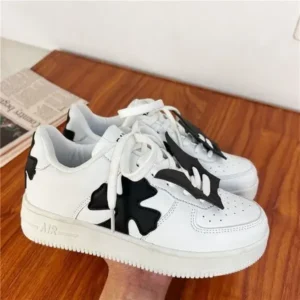 Demoshoes Women Fashion Round Toe Cross Platform Sneakers