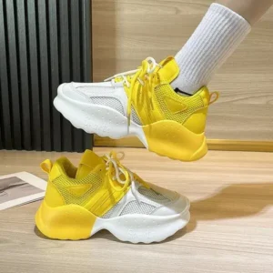 Demoshoes Women Fashion Gradient Mesh Breathable Sneakers