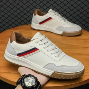 Demoshoes Men'S Casual Breathable Color Block Pu Sneakers