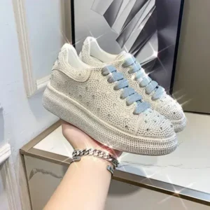 Demoshoes Casual Rhinestone Platform Sneakers