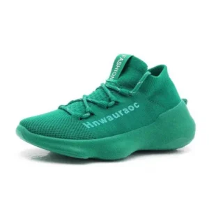 Demoshoes Couple Fashion Lace Up Design Knitted Mesh Breathable Sneakers