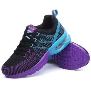 Demoshoes Women Fashion Casual Lace Up Design Mesh Breathable Air Cushion Shock Absorbing Sneakers