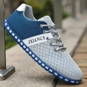 Demoshoes Men Casual Color Matching Breathable Mesh Flat Shoes