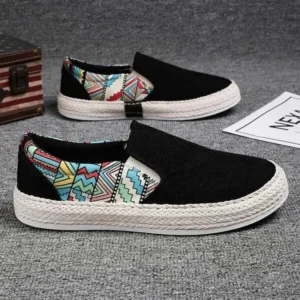 Demoshoes Men Fashion Color Matching Breathable Canvas Flats Shoes