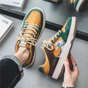 Demoshoes Men Fashion Breathable Color Matching Casual Sneakers