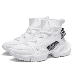 Demoshoes Men'S Fashion Platform White High Top Sneakers