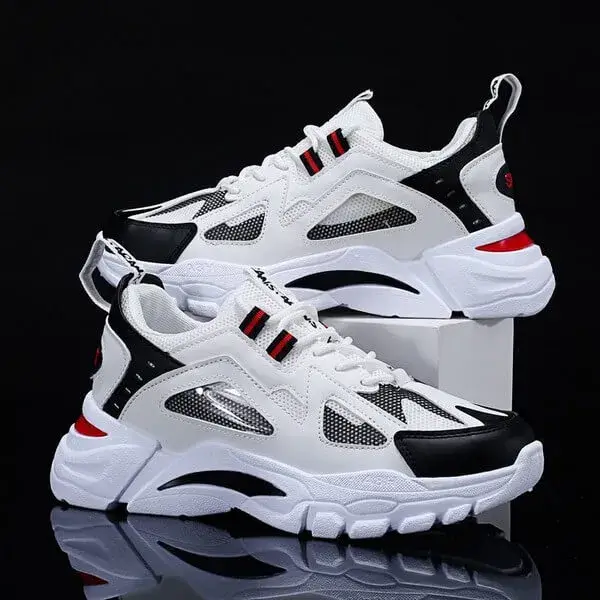Demoshoes Men Spring Autumn Fashion Casual Colorblock Mesh Cloth Breathable Lightweight Rubber Platform Shoes Sneakers