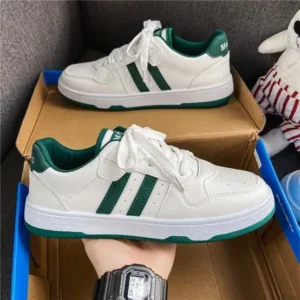 Demoshoes Men'S Fashion Breathable Pu Low Top Sneakers