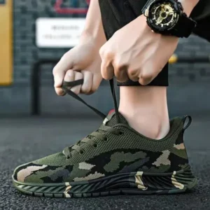 Demoshoes Men'S Casual Mesh Breathable Camouflage Sneakers