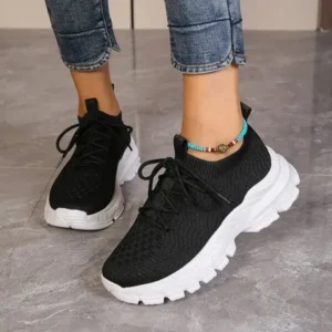 Demoshoes Women Fashionable Thick-Soles Breathable Sneakers