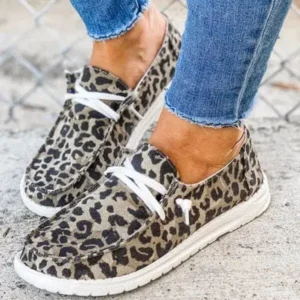 Demoshoes Women Leopard Casual Flat Loafers Shoes