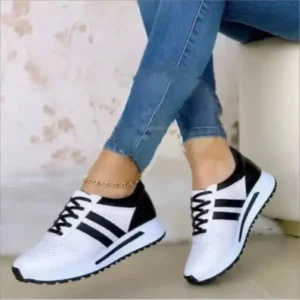 Demoshoes Women Fashion Plus Size Comfortable Mesh Breathable Thick-Soled Sneakers