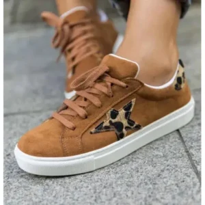 Demoshoes Women Fashion Round Toe Lace-Up Canvas Sneakers