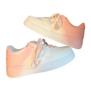 Demoshoes Women Fashion Round Toe Gradient Platform Sneakers