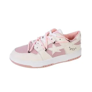 Demoshoes Women Fashion Low Top Flat Retro Sneakers